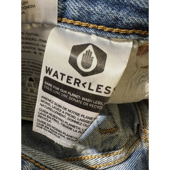 Levi's Mom Wedgie Straight Distressed Frayed Raw Hem Button Fly Jeans Sz 27 - Picture 15 of 16